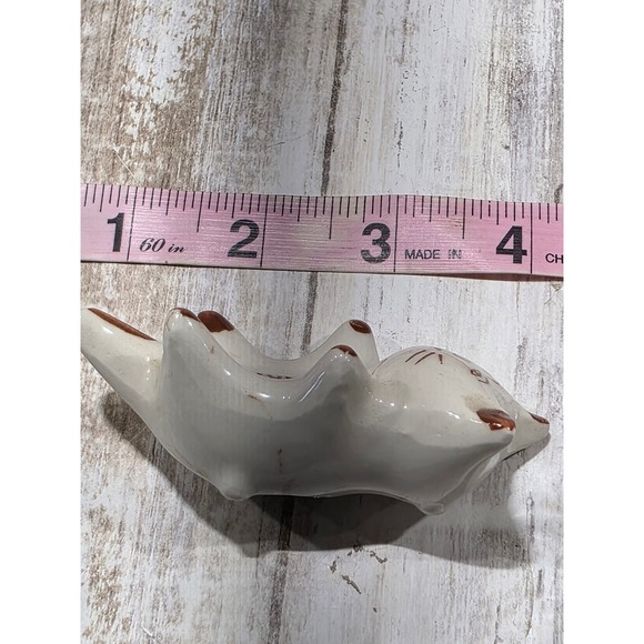 Gum Parker Ceramic Cat Gum Holder Vintage Kitsch Cream Brown Whimsical Figurine - Picture 5 of 8
